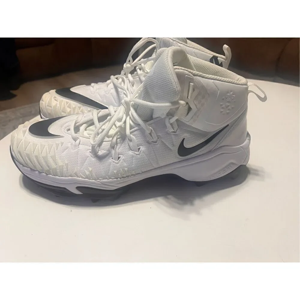 Nike Mens Size 15 Force Savage Rubber Football Cleats Cream White Black Athletic